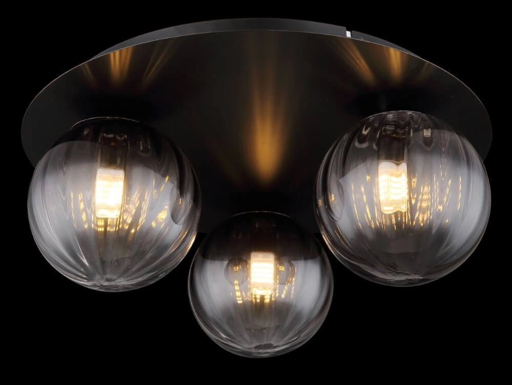 Plafonnier 3 lumières Dallerta verre de fumée Globo 9007371455577