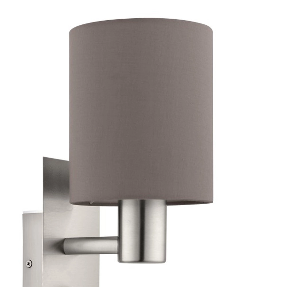 Applique murale Pasteri abat-jour marron avec lampe de lecture Eglo 9002759964818