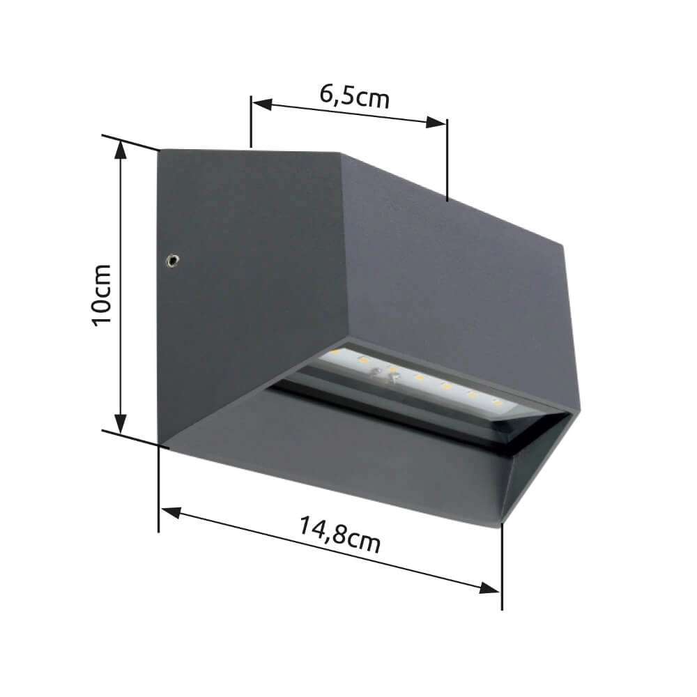 Applique murale Honna rectangle anthracite Globo 9007371419159