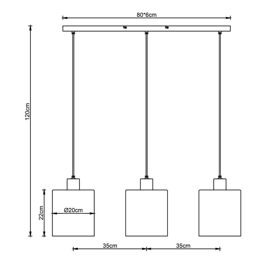 Lampe suspendue Weald 3 lumières Brilliant 4004353419256