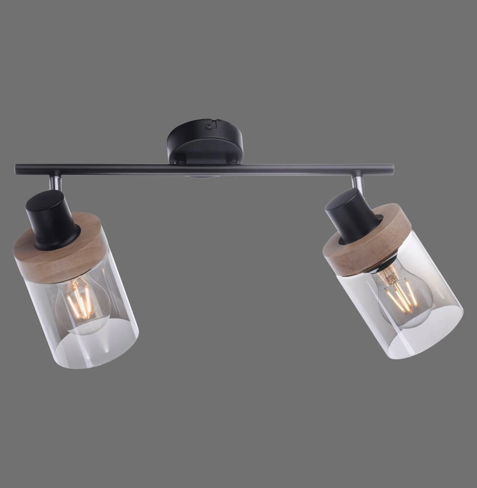 Plafonnier Pasqual 2 lumières noir Just Light 4043689986117
