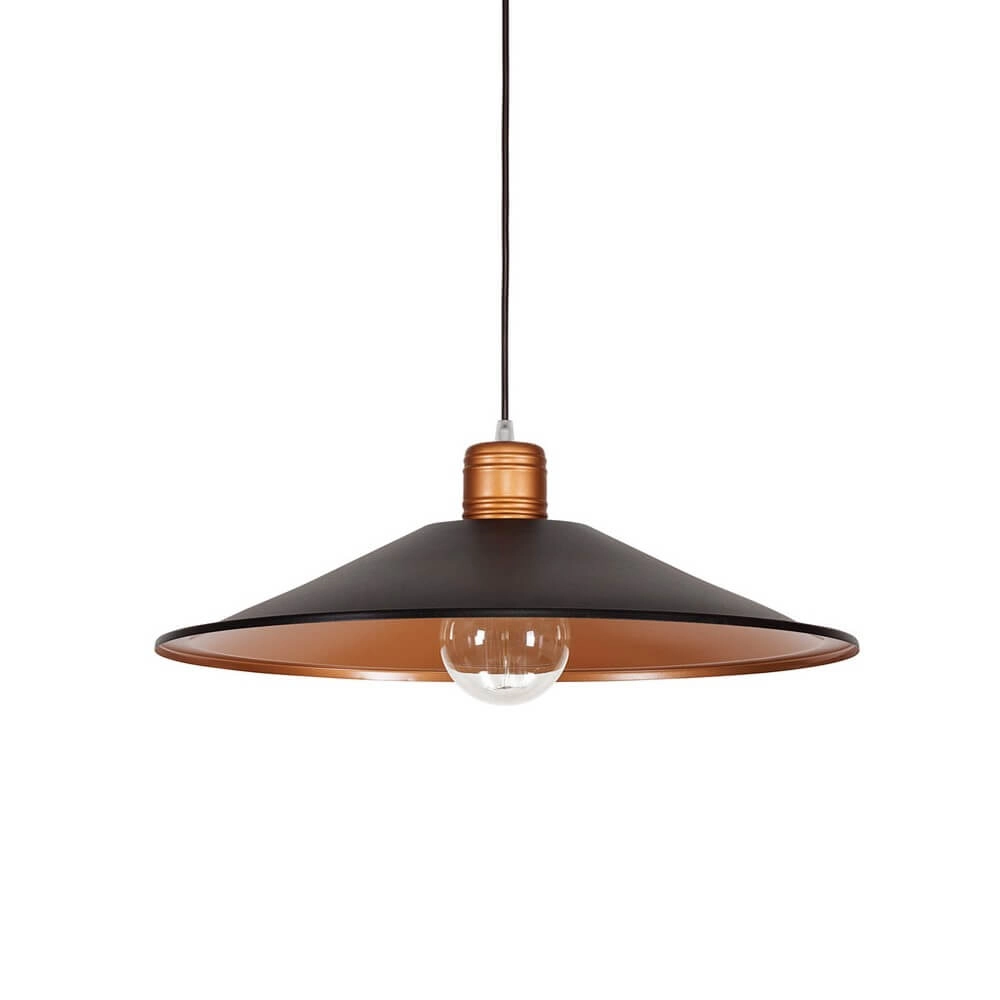Lampe suspendue noire avec cuivre Garret