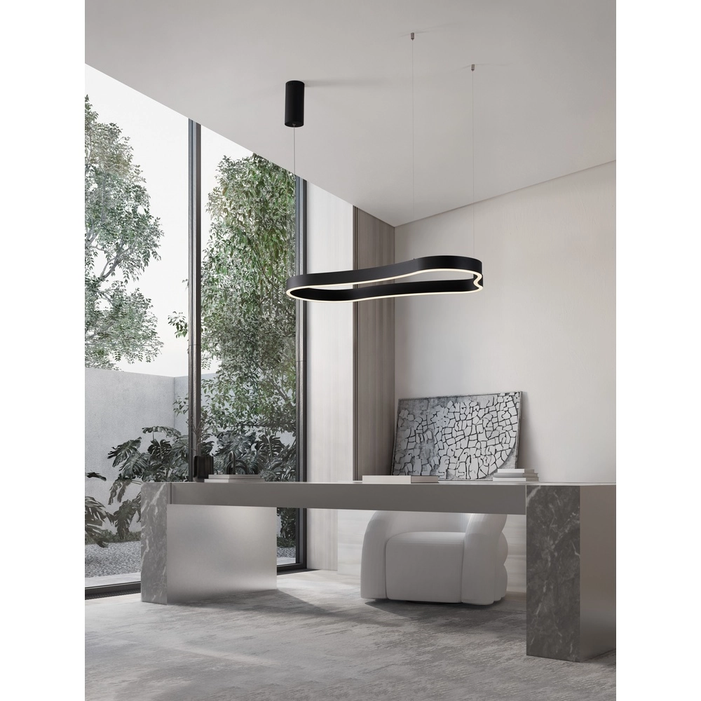 Suspension de forme naturelle Dussa noir 90cm Lyora 5212017463050
