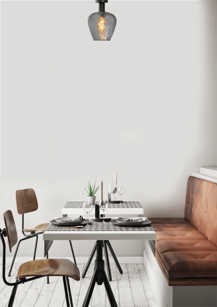 Plafonnier - Ø 21cm - Porto avec verre fumé Diamond Masterlight 8718121271521