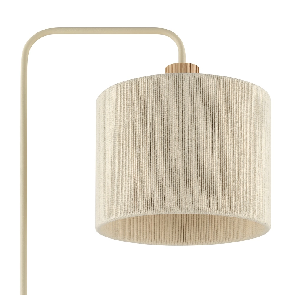 Lampe sur pied Japandi Arlo brun sable avec du bois Brilliant 4004353477072