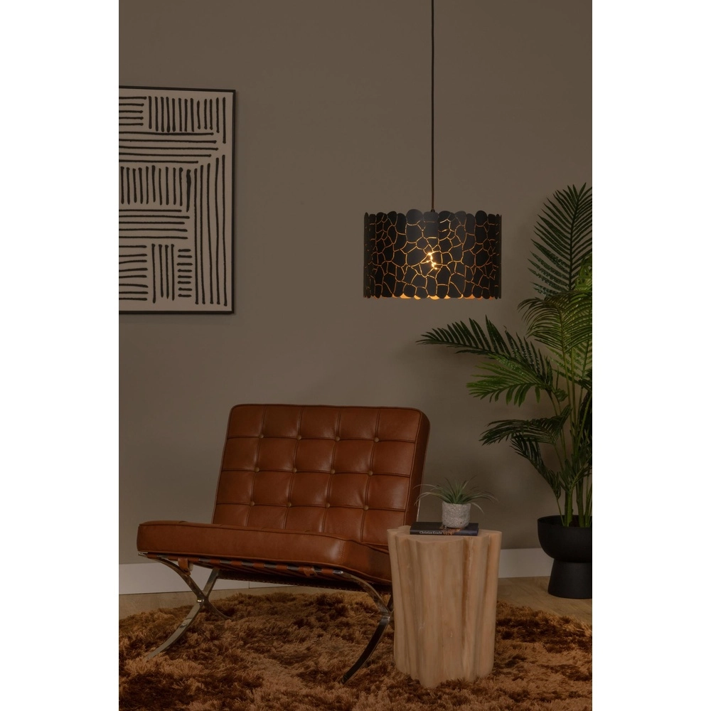 Lampe suspendue Almelo noir avec or à l’intérieur Ø 40cm Lucide 5411212211897