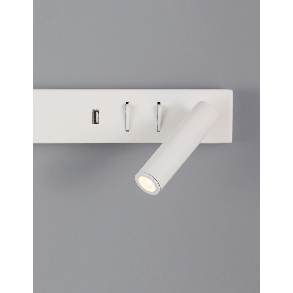 Lampe de chevet Vida Droite Blanc avec USB Lyora 5212017427878