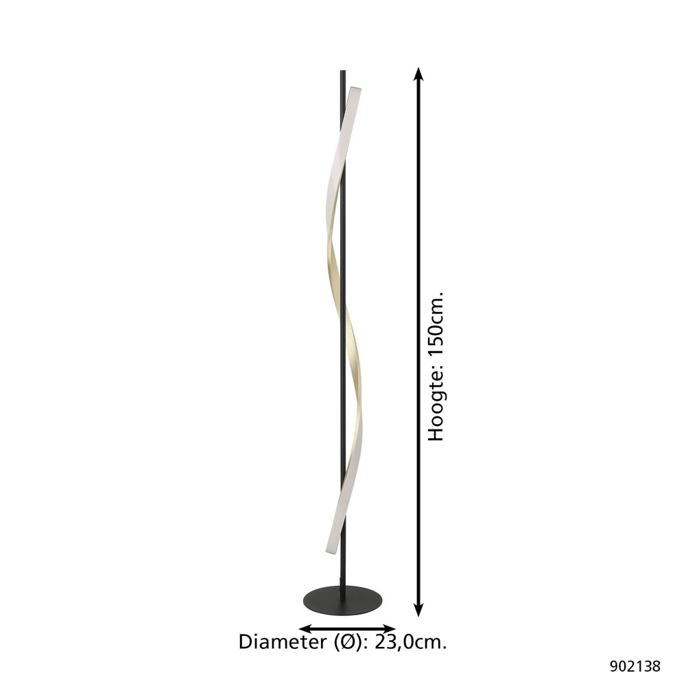 Lampadaire Conaprato noir avec or Eglo 9008606357383