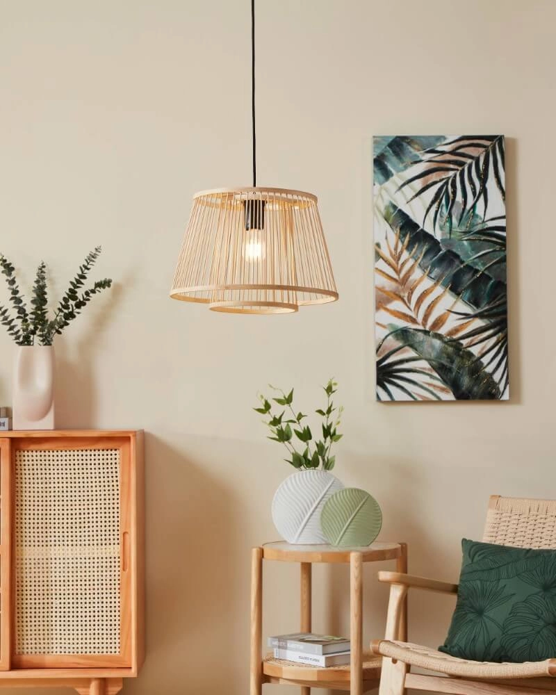 Lampe suspendue en bois Hykeham Ø 38 cm Eglo 9002759438524