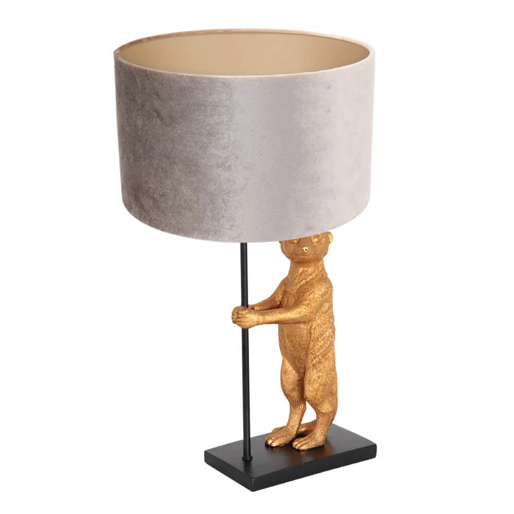 Lampe de table Animaux avec du velours gris