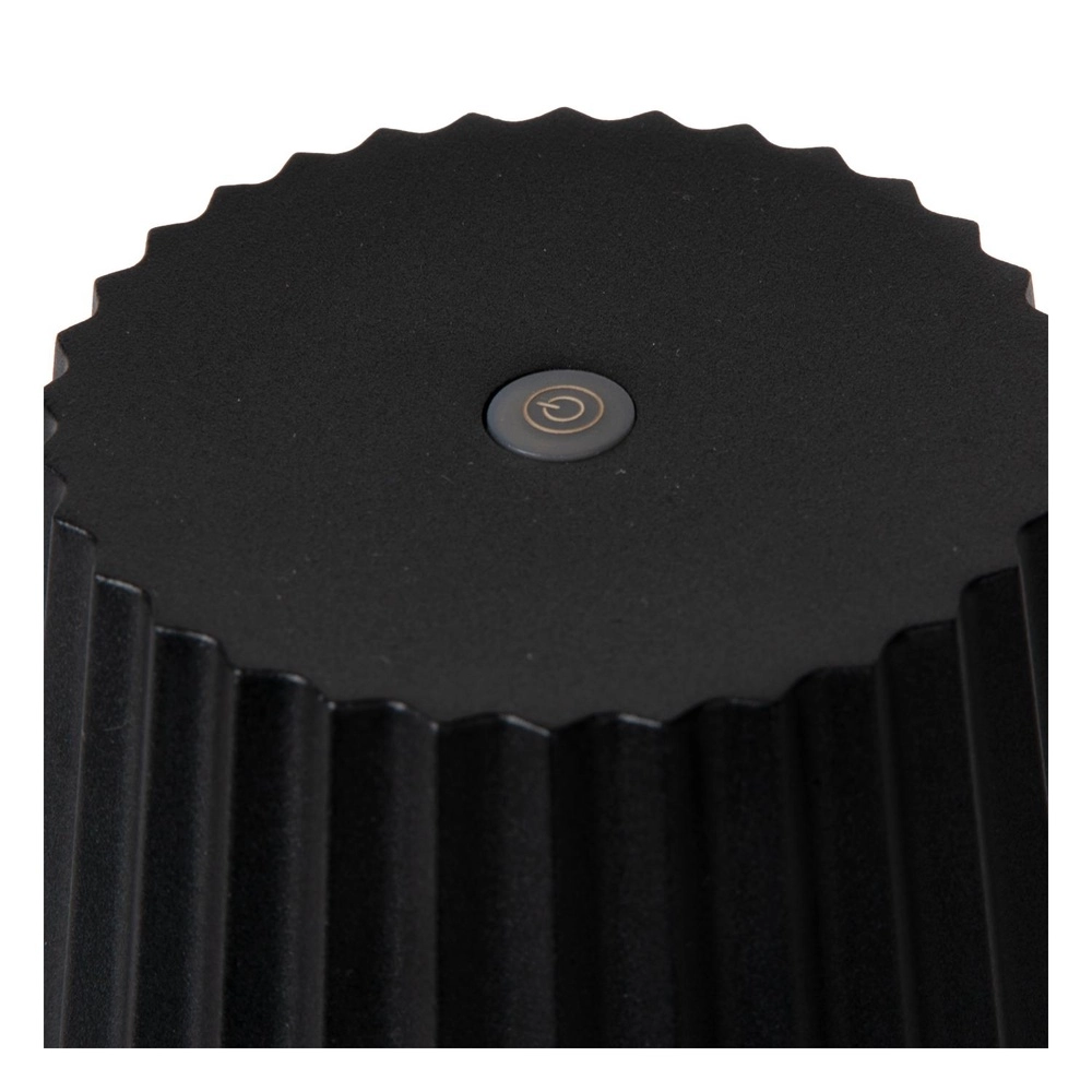 Lampe de table rechargeable Justine Noir avec station de recharge Lucide 5411212272171