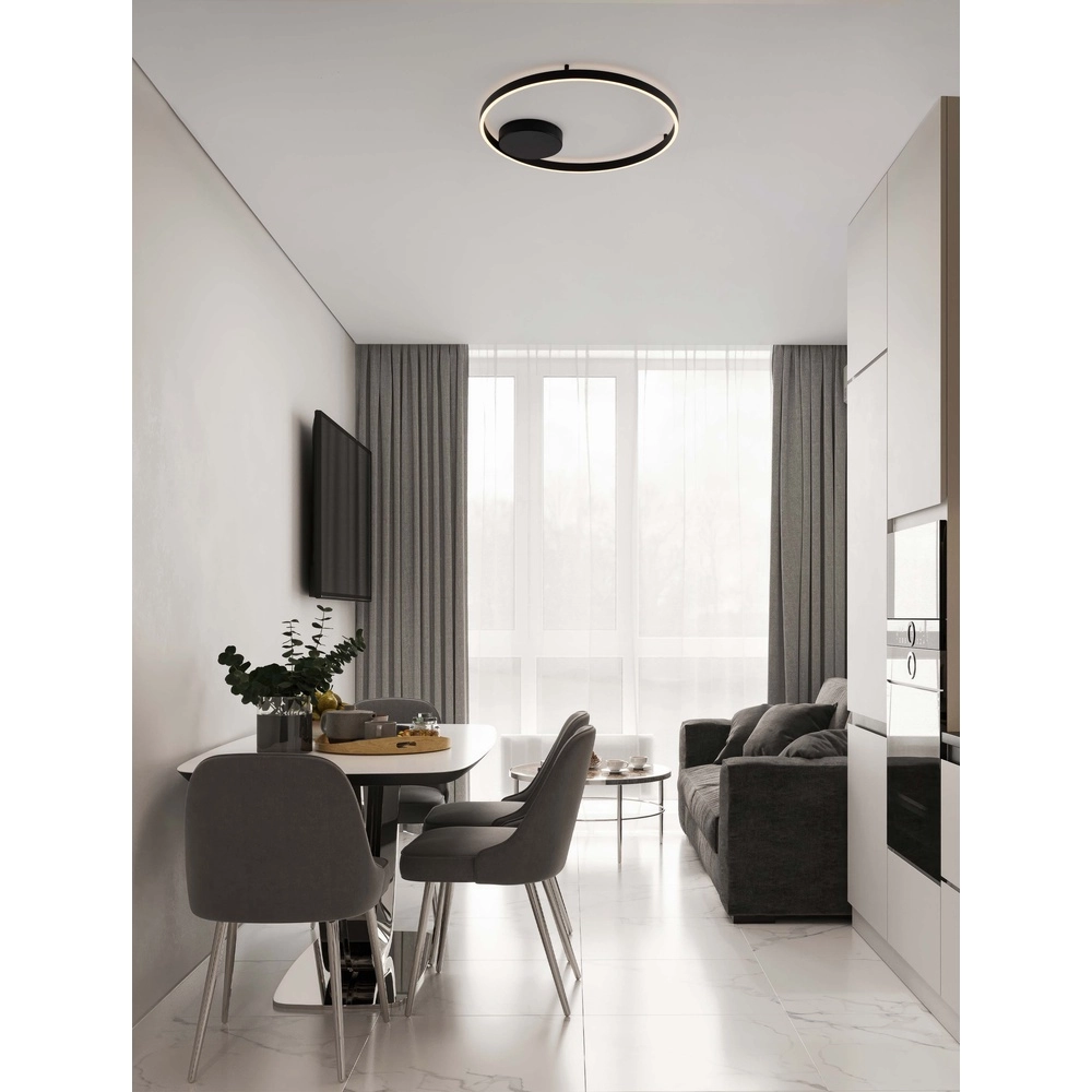 Plafonnier Hedra rond Ø 60cm noir Lyora 5212017448880