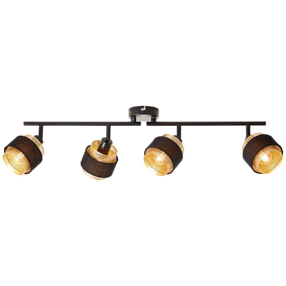 Plafonnier 4 lumières Grove noir avec de l'or Plafonnier 4 lumières Grove noir avec de l'or