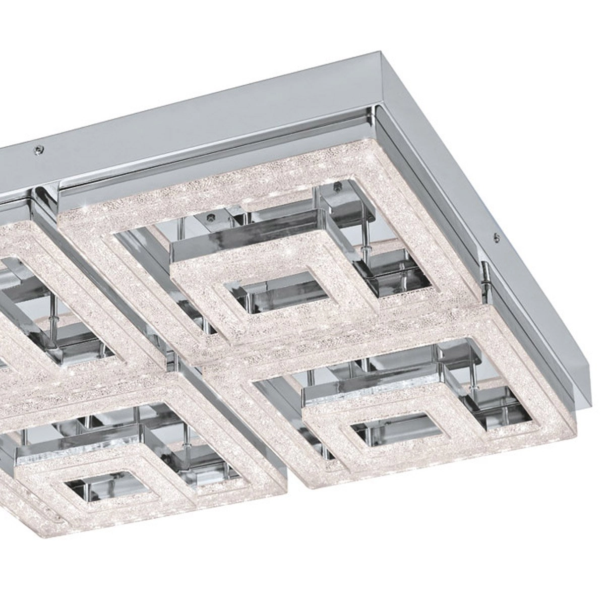 LED plafonnier Fradelo 48w - 3000K - 52cm chromé avec cristal Eglo 9002759956615