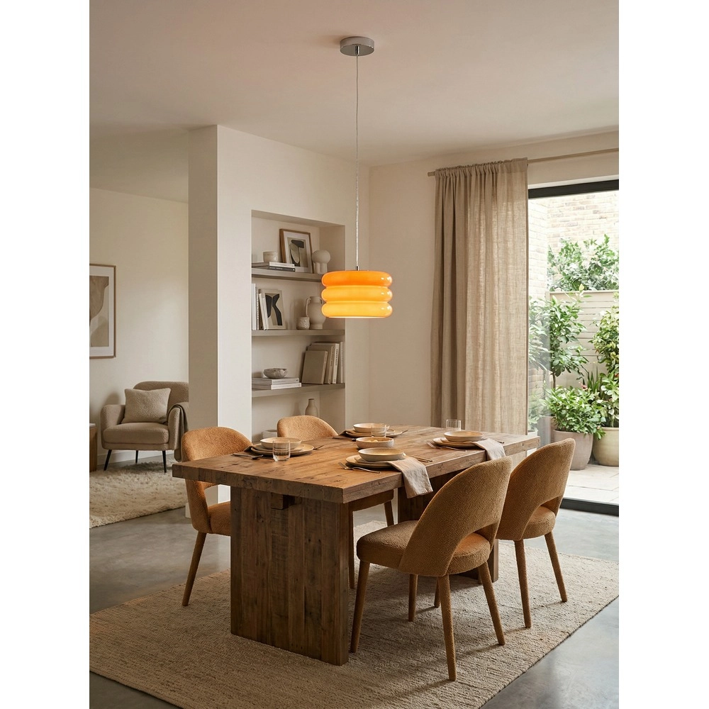 Lampe pendante de conception Tortora chrome avec orange Ø 20cm Eglo 9008606405565