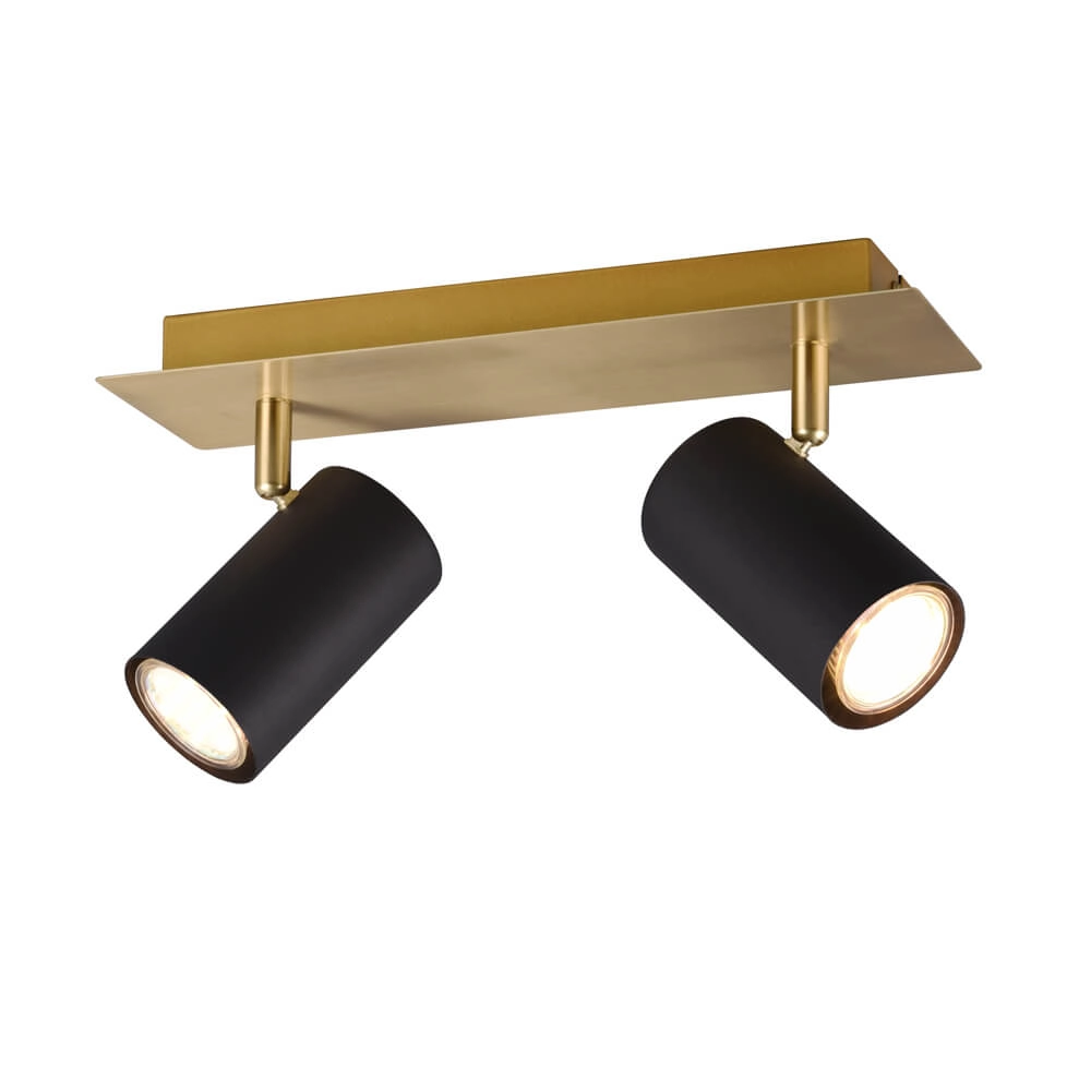 Spot double en saillie Marley noir avec de l'or