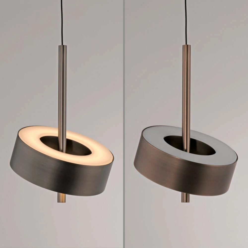 Lampe suspendue Q-Rotate marron moderne Paul Neuhaus 4012248383131