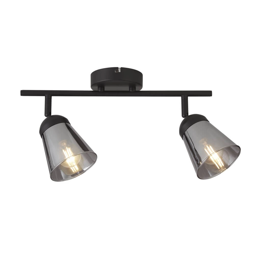 Plafonnier fumé Mega 2 lumières