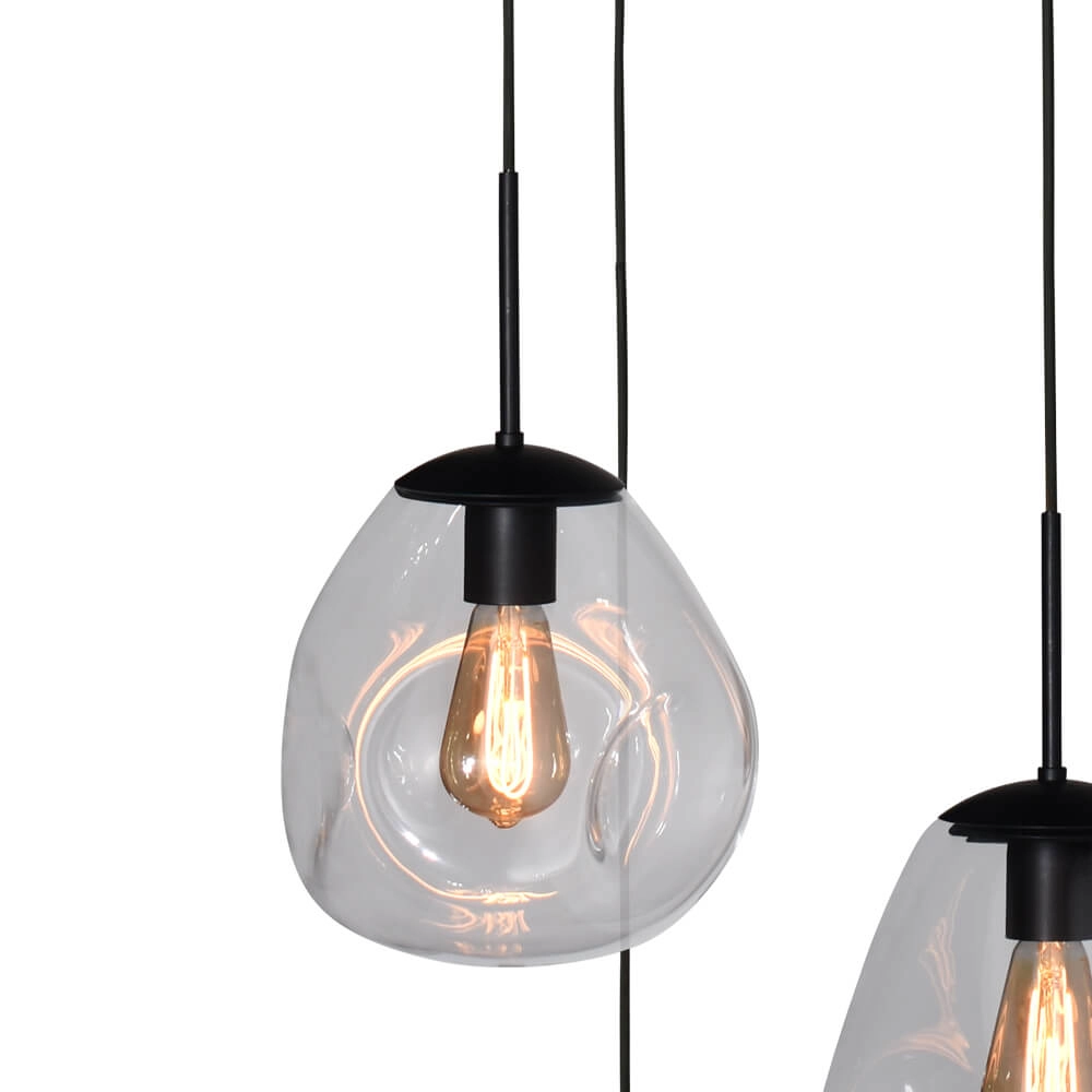 Lampe suspendue Lava 3x verre transparent Masterlight 8718121286389