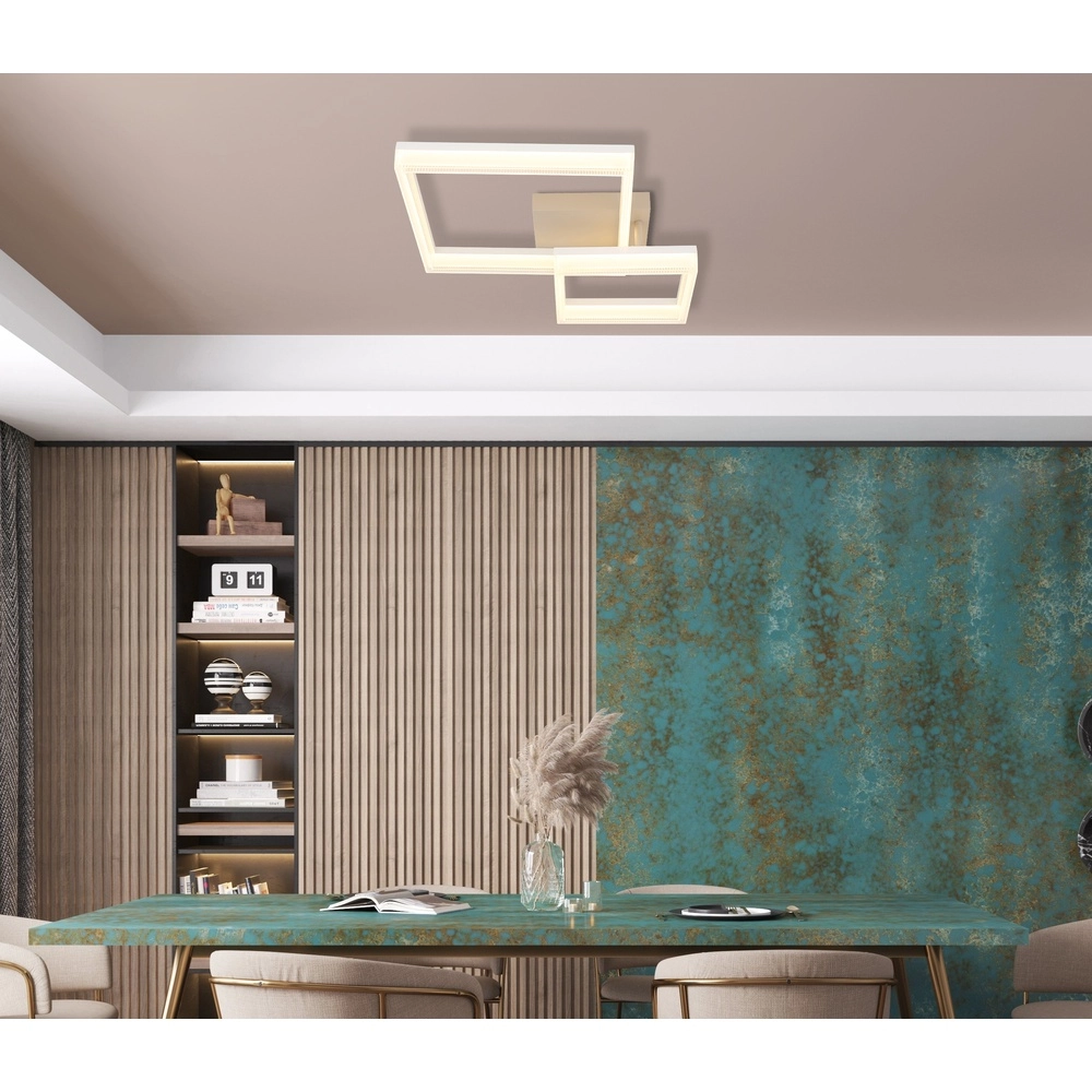 Plafonnier moderne Zara brun sable carré Globo 9007371576074