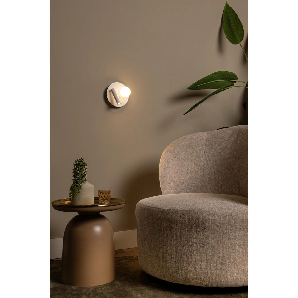 Lampe de chevet conçue Matiz blanc avec point de charge USB Lucide 5411212771339