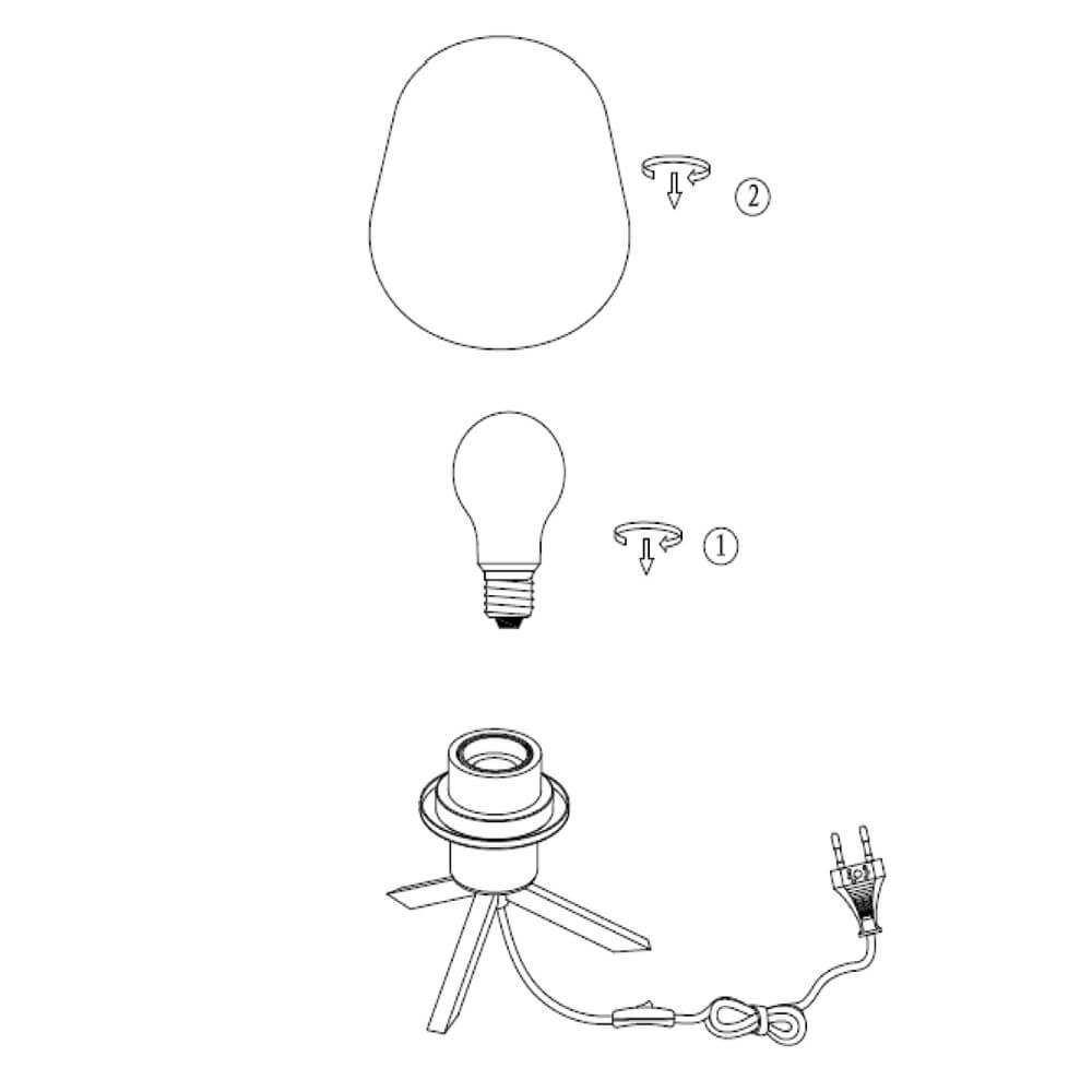 Lampe de table en verre Reflexion 14cm noir avec verre fumé Steinhauer 8712746132625