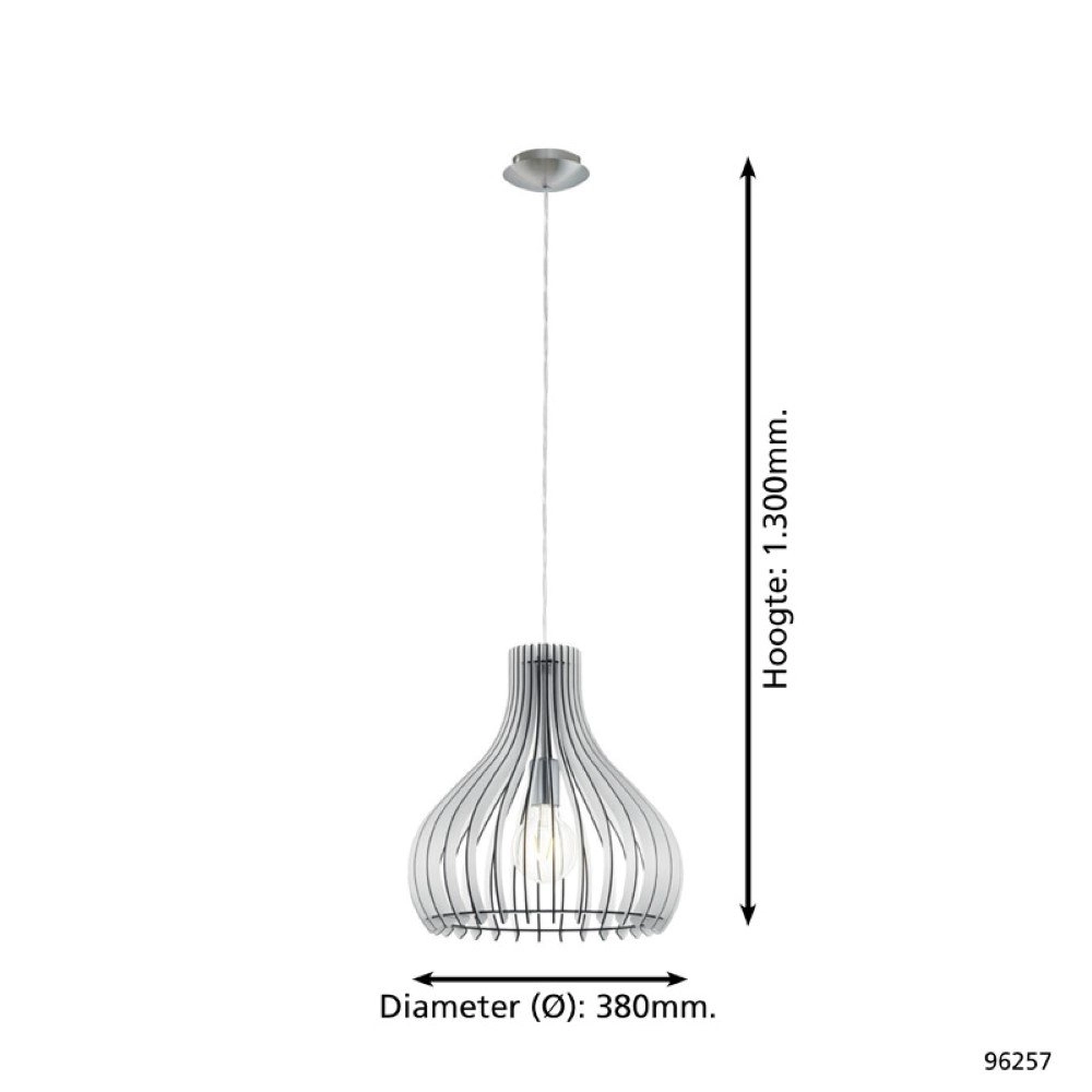 Lampe à suspension Tindori Bois blanc 38cm Eglo 9002759962579