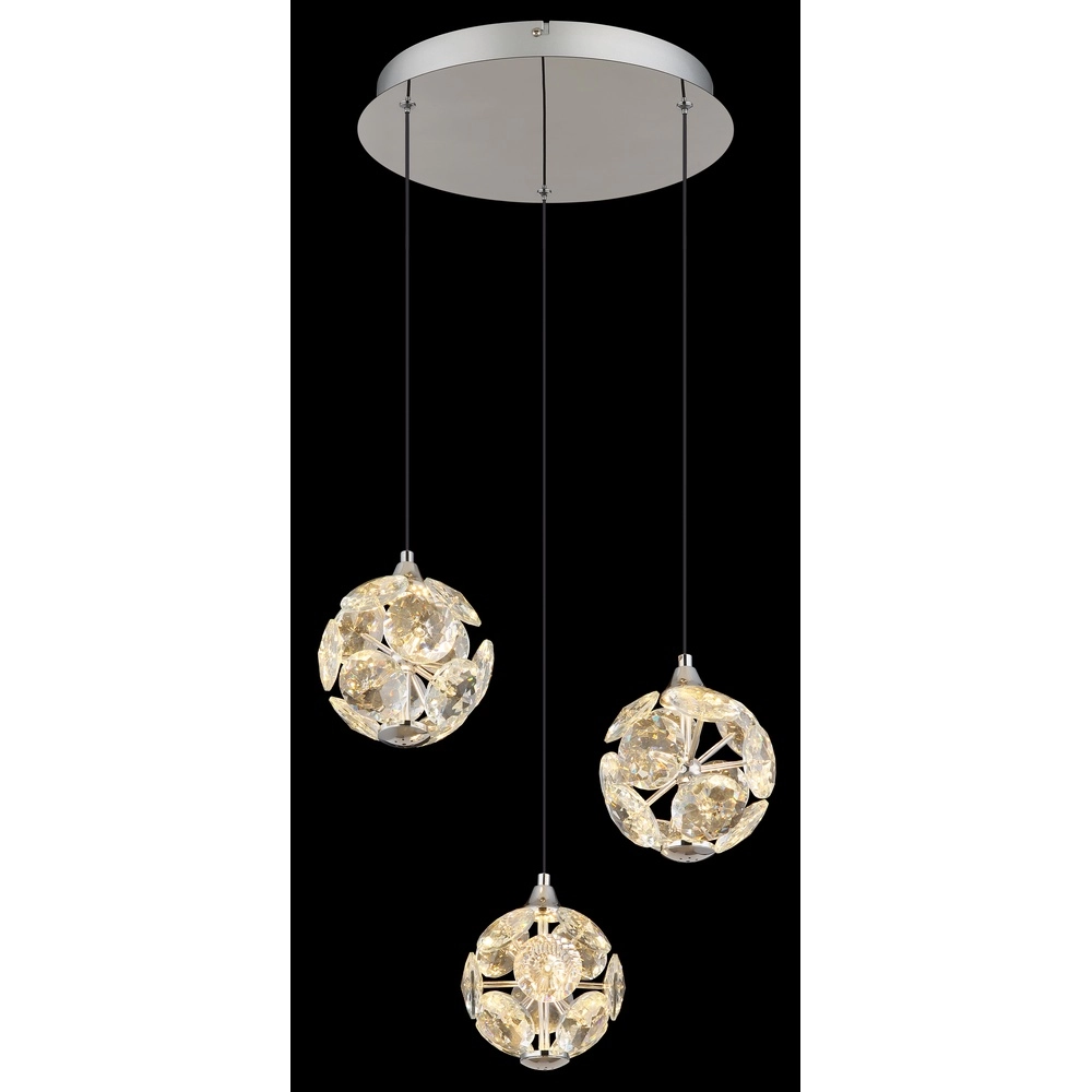 Lampe pendante à 3 lampes Virina Chrome Globo 9007371478255