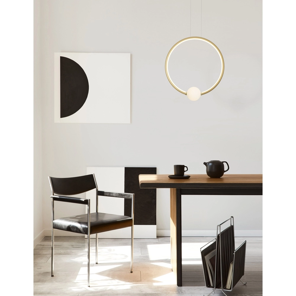 Suspension Celia Or avec rond blanc Lyora 5212017429360