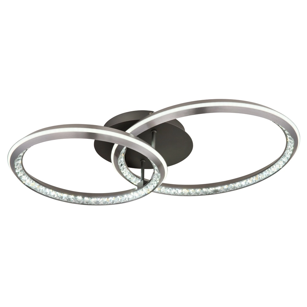 Lampe de plafond à design Alaina 2 anneaux gris Globo 9007371462896