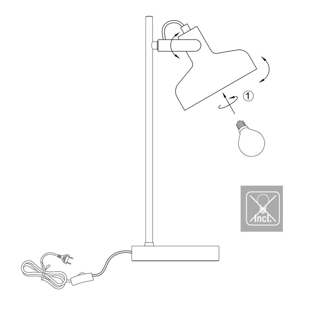 Lampe de table Prato noir avec or Steinhauer 8712746176391