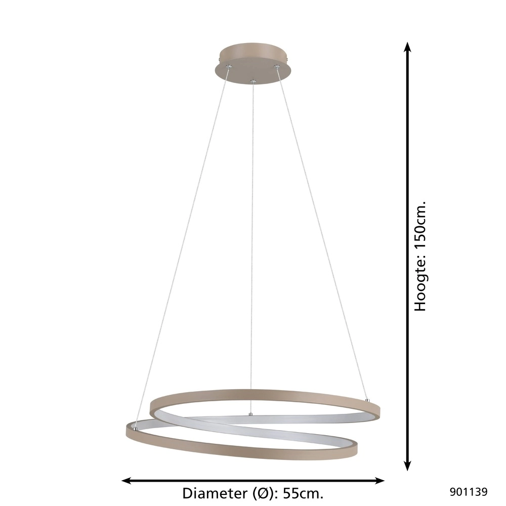 Ø Lumière suspendue LED de 55 cm Ruotale Sable Eglo 9008606303533