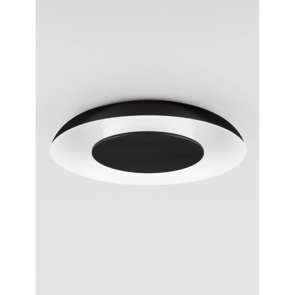 Plafonnier design Epos Ø 40cm noir avec blanc Lyora 5212017463173
