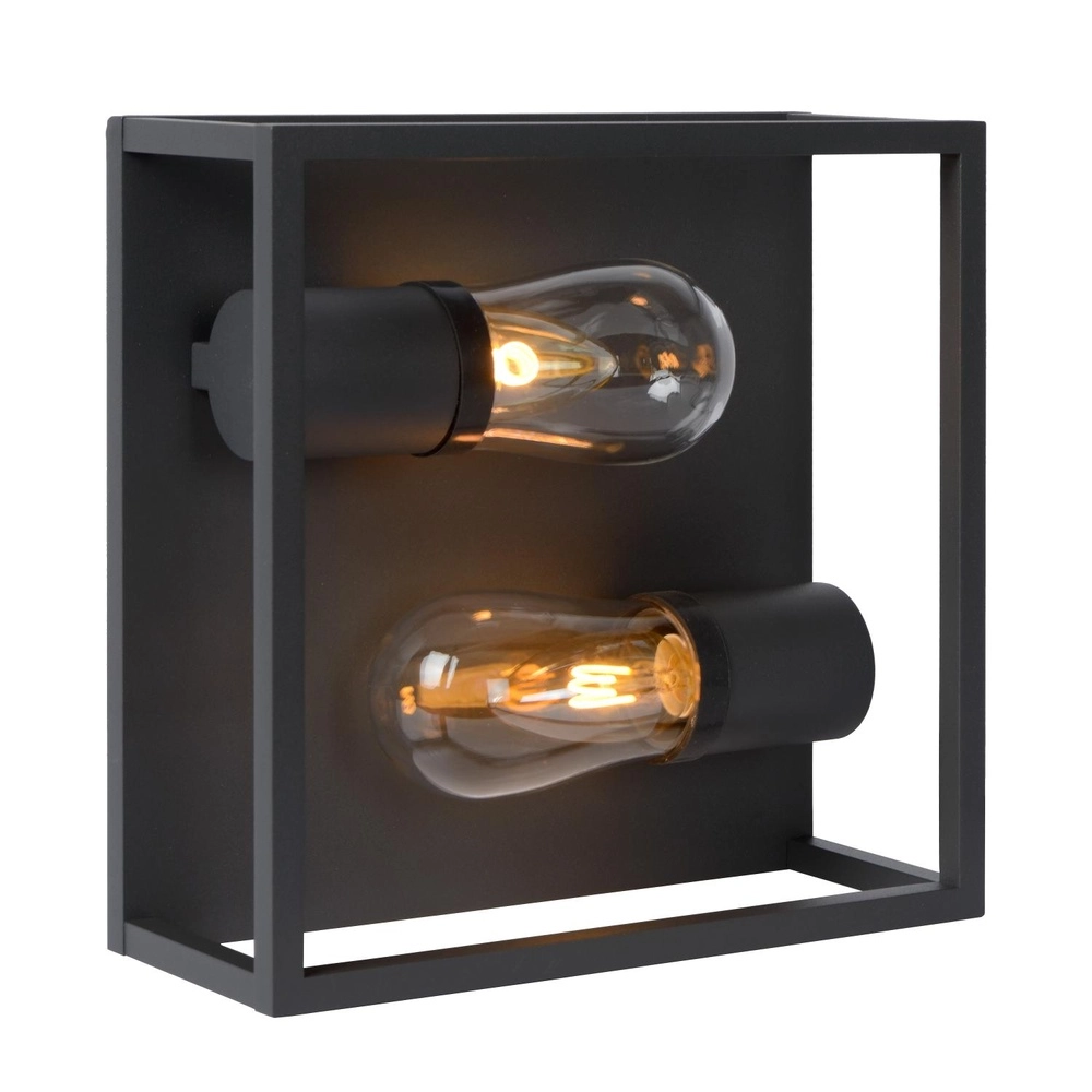Lampe murale noire Carlyn Salle de bain à 2 lumières IP54 Lucide 5411212271709