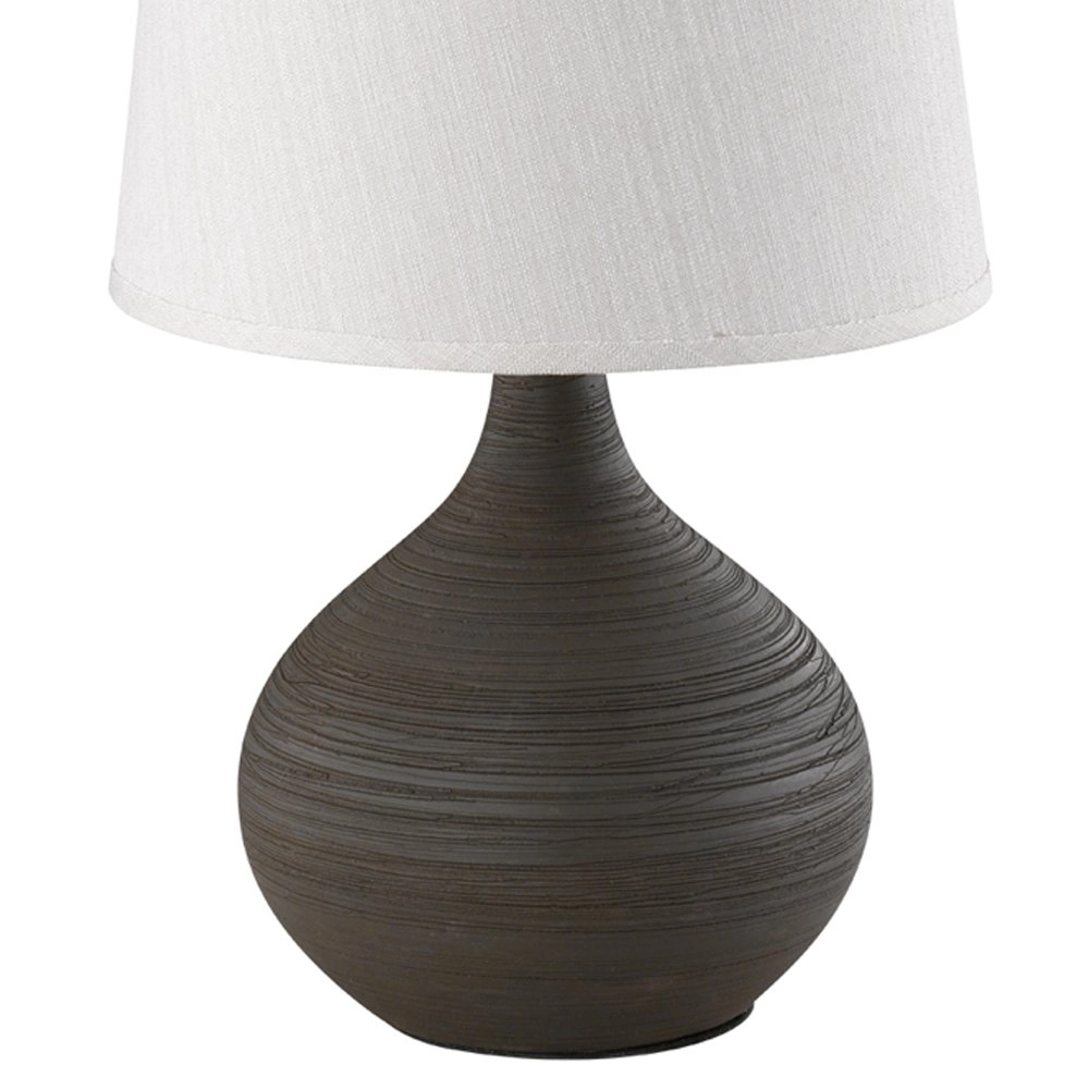 Lampe de table Martin 29 cm marron terre avec du blanc Trio 4017807346268