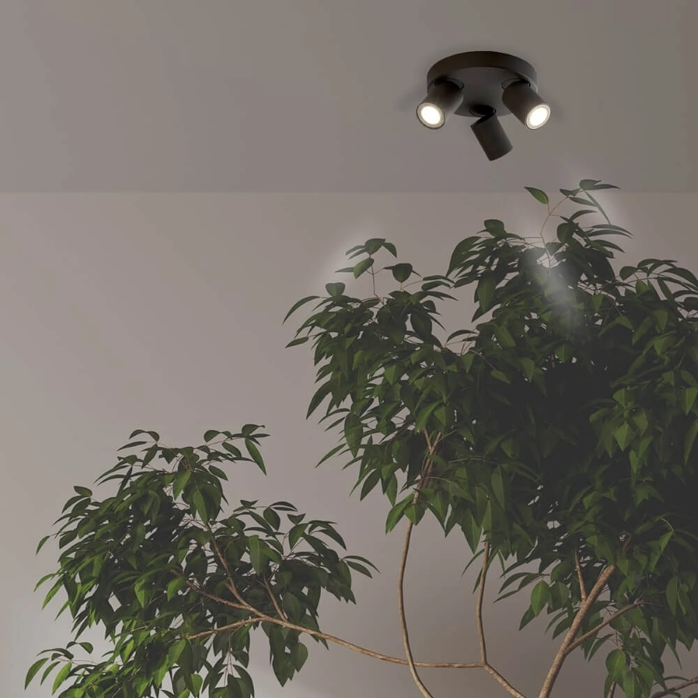 Plafonnier Moon 3 rond noir Lyora