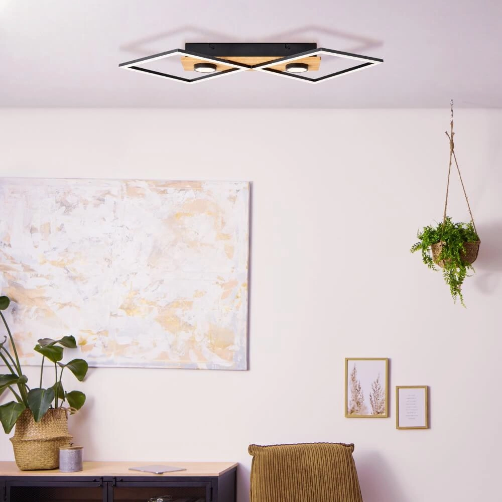Plafonnier LED en bois Woodbridge M Brilliant 4004353409707