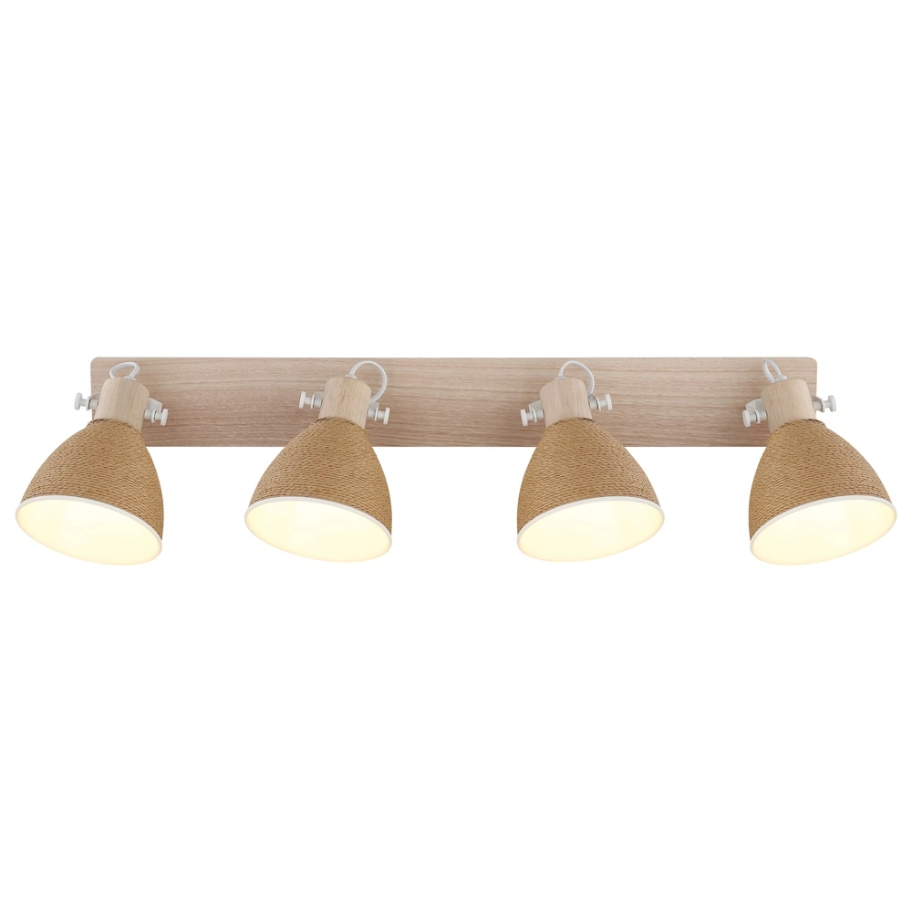 Lampe de plafond Lyndon Blanc à 4 lumières avec rotin Globo 9007371589746