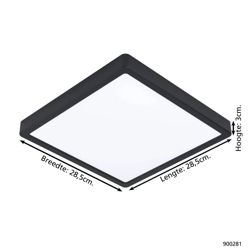 Plafonnier carré Argolis 2 IP44 noir Eglo 9008606232659