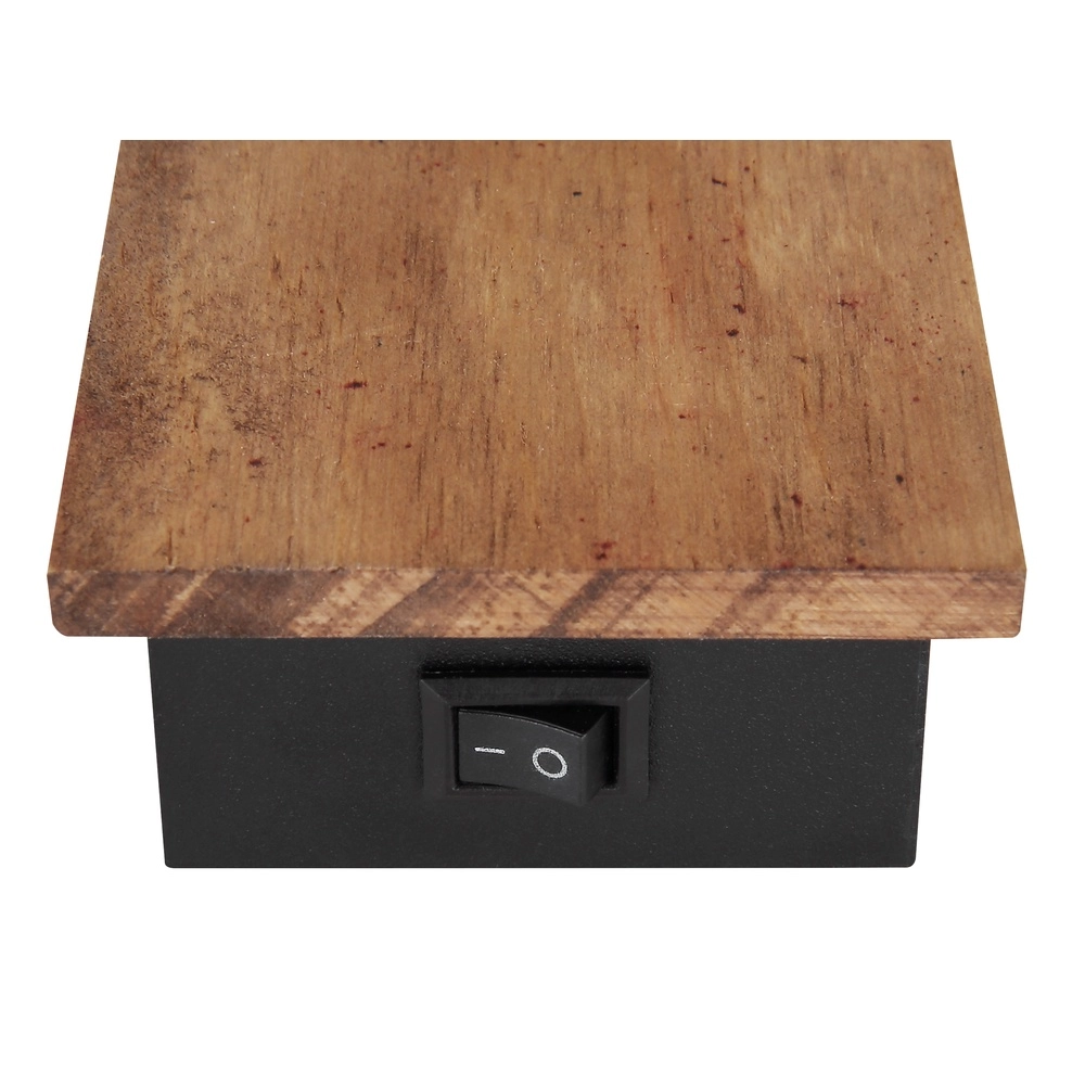 Lampe murale Claude noir avec bois Globo 9007371440207