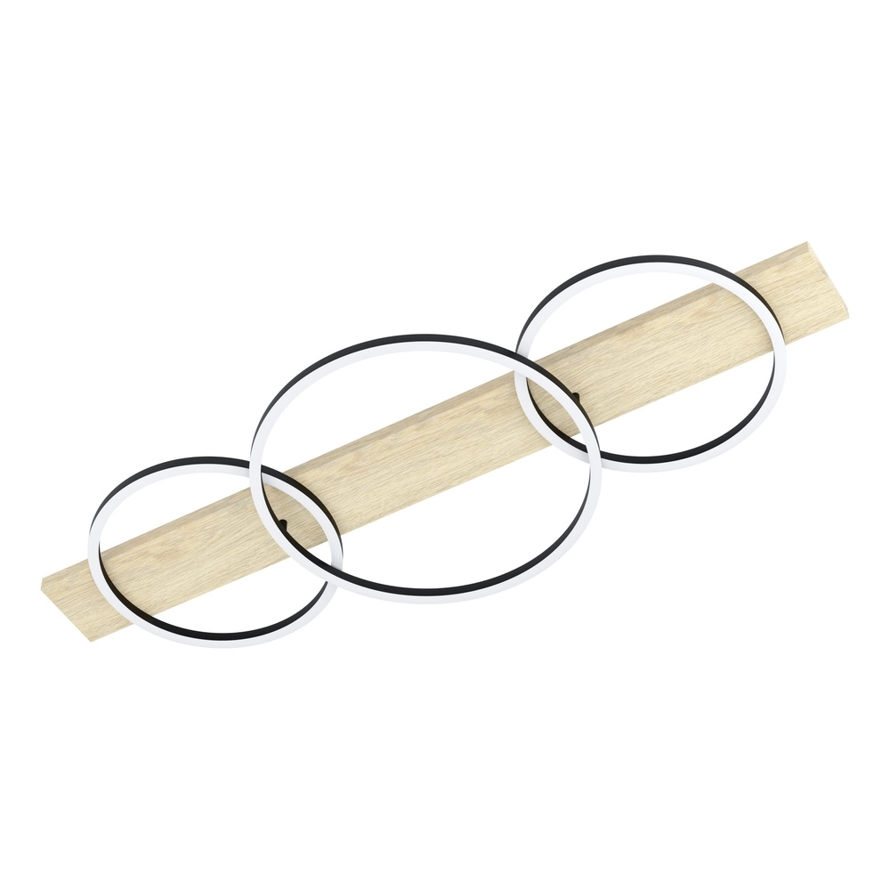 Lampe de plafond Boyal 3L - en plomb - avec aspect bois