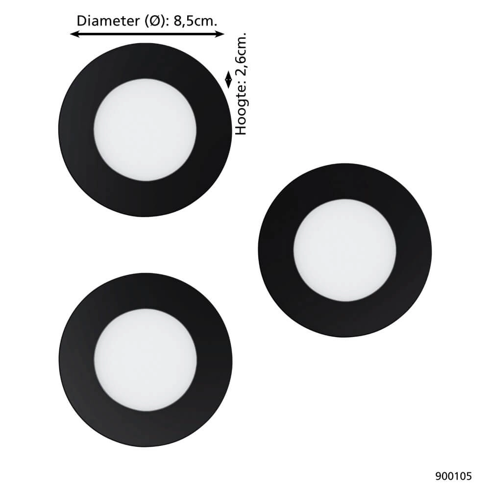 Taches Zigbee Fueva-Z Lot de 3 noir Eglo 9008606225613