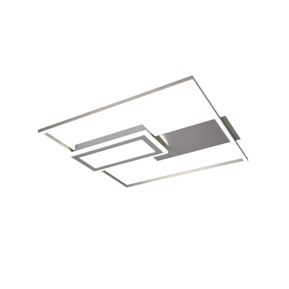 Plafonnier carré Spiro nickel 50cm Trio 4017807612462