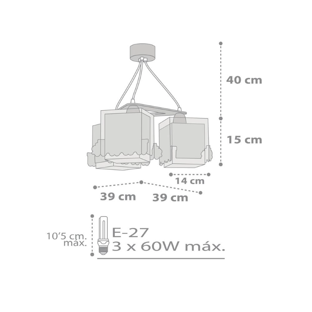 Lampe suspendue The Night Train 3 lumières Dalber 8420406635347