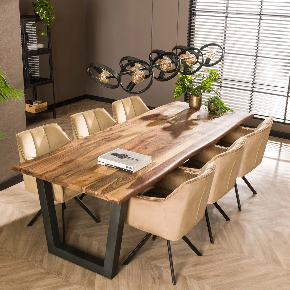 Table à manger à suspension à 8 anneaux Hover Charbon - Ø 26cm Lyora 8716803513389