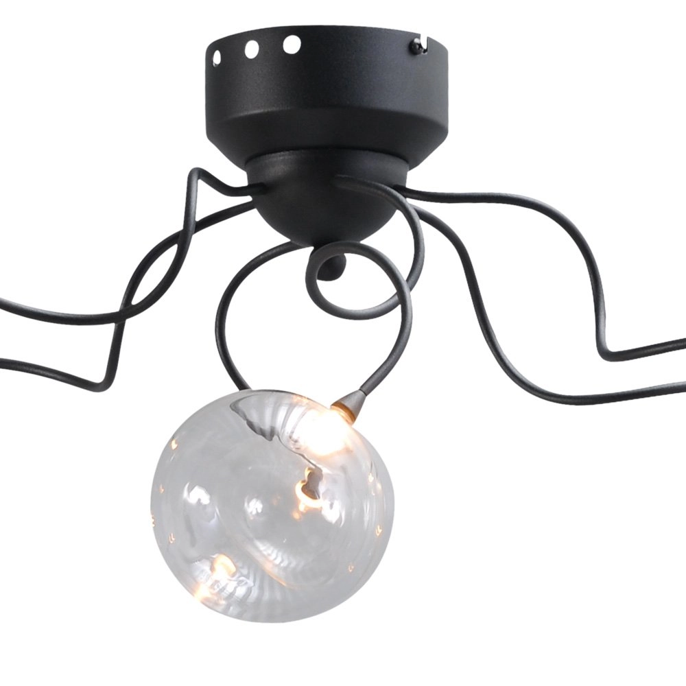 LED plafonnier Gio 5 lumières noir Masterlight 8718121182131