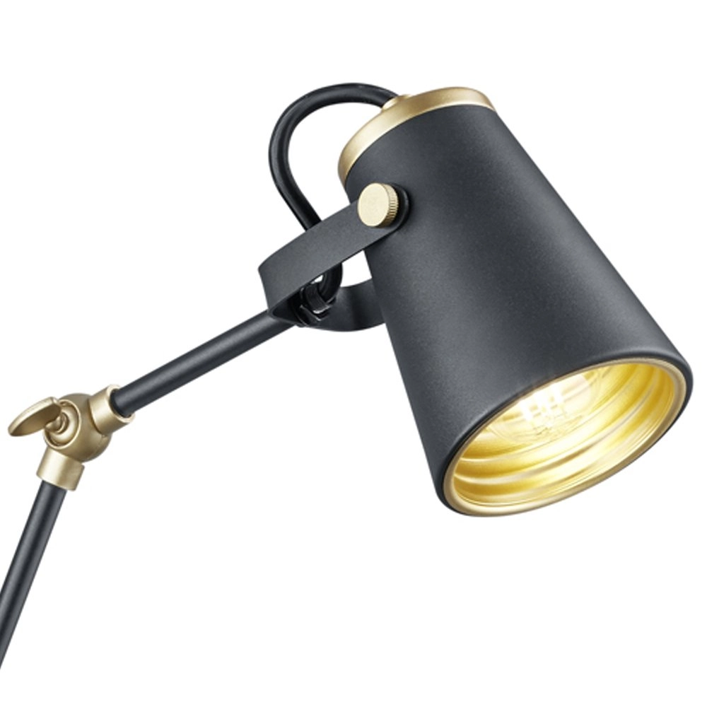 Lampe de lecture Edward noir avec de l'or Trio 4017807388473