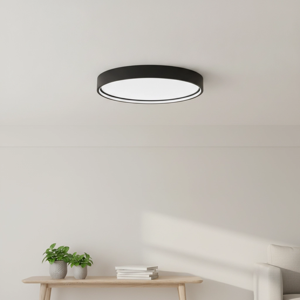Plafonnier rond Olaf noir Ø 45cm