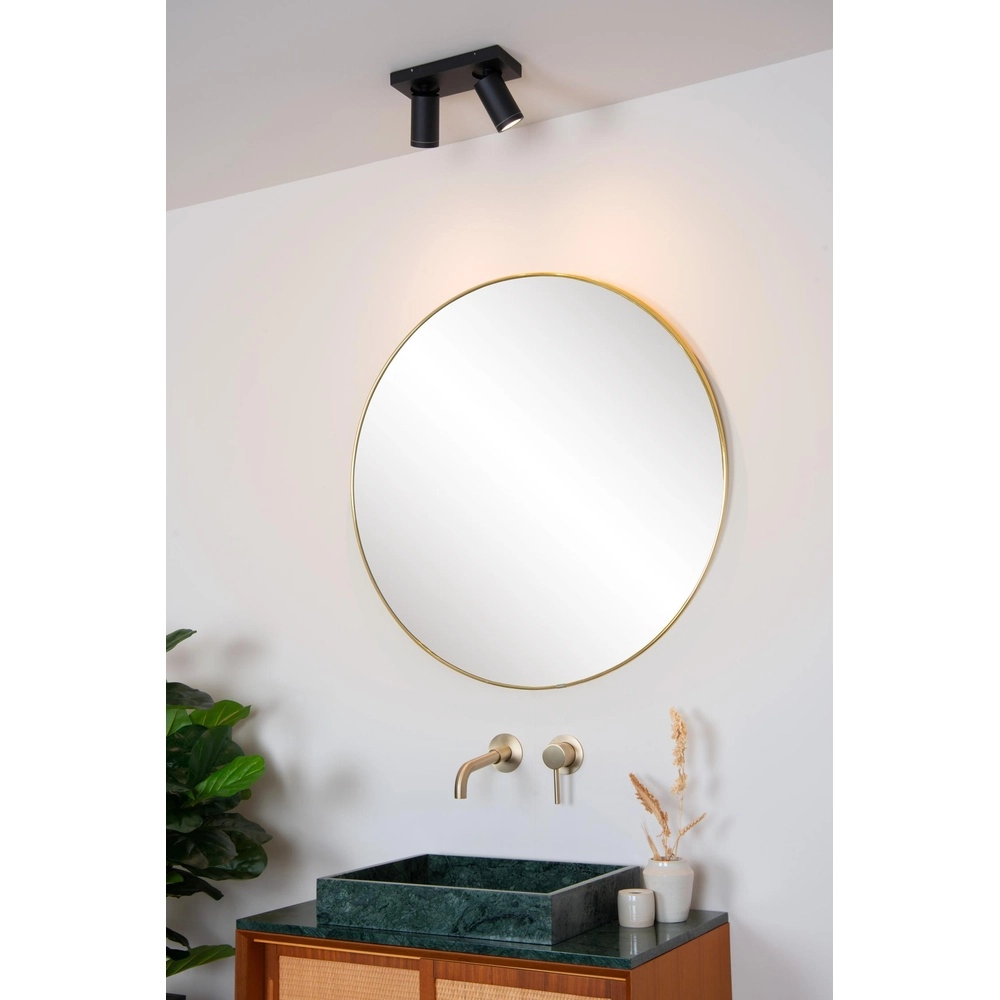 Projecteur de plafond Taylor IP44 noir à deux lumières Lucide 5411212092632