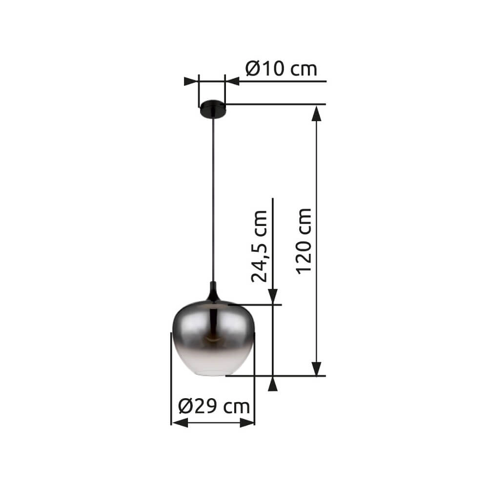 Suspension ronde Maxy Ø 29cm noir Globo 9007371441396